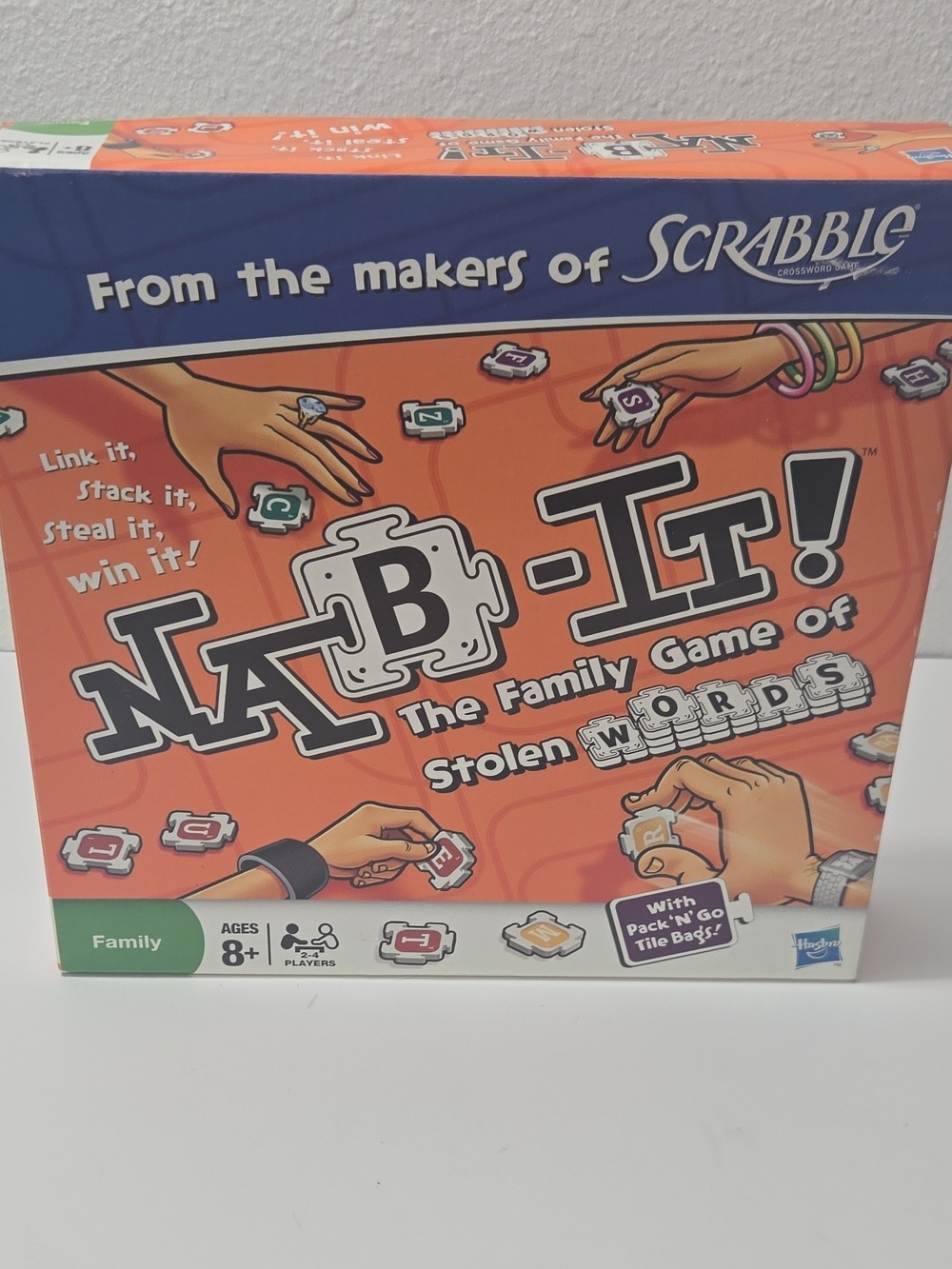 Hasbro Nab-It! Family Word Game - Orange and Blue Box